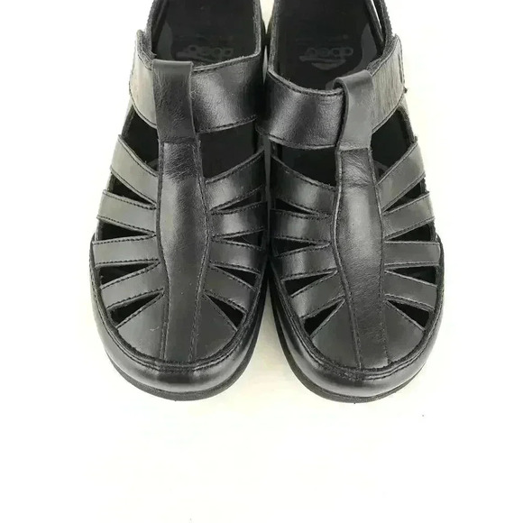 Abeo Fisherman Style Black Leather Sandals Sz 5 Women's Smart System 3515 - Picture 5 of 11